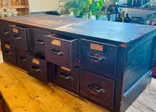 Load image into Gallery viewer, 10 Drawer Apothecary, Hardware Store Counter Cabinet
