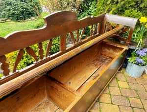 Antique European Pine Box Bench