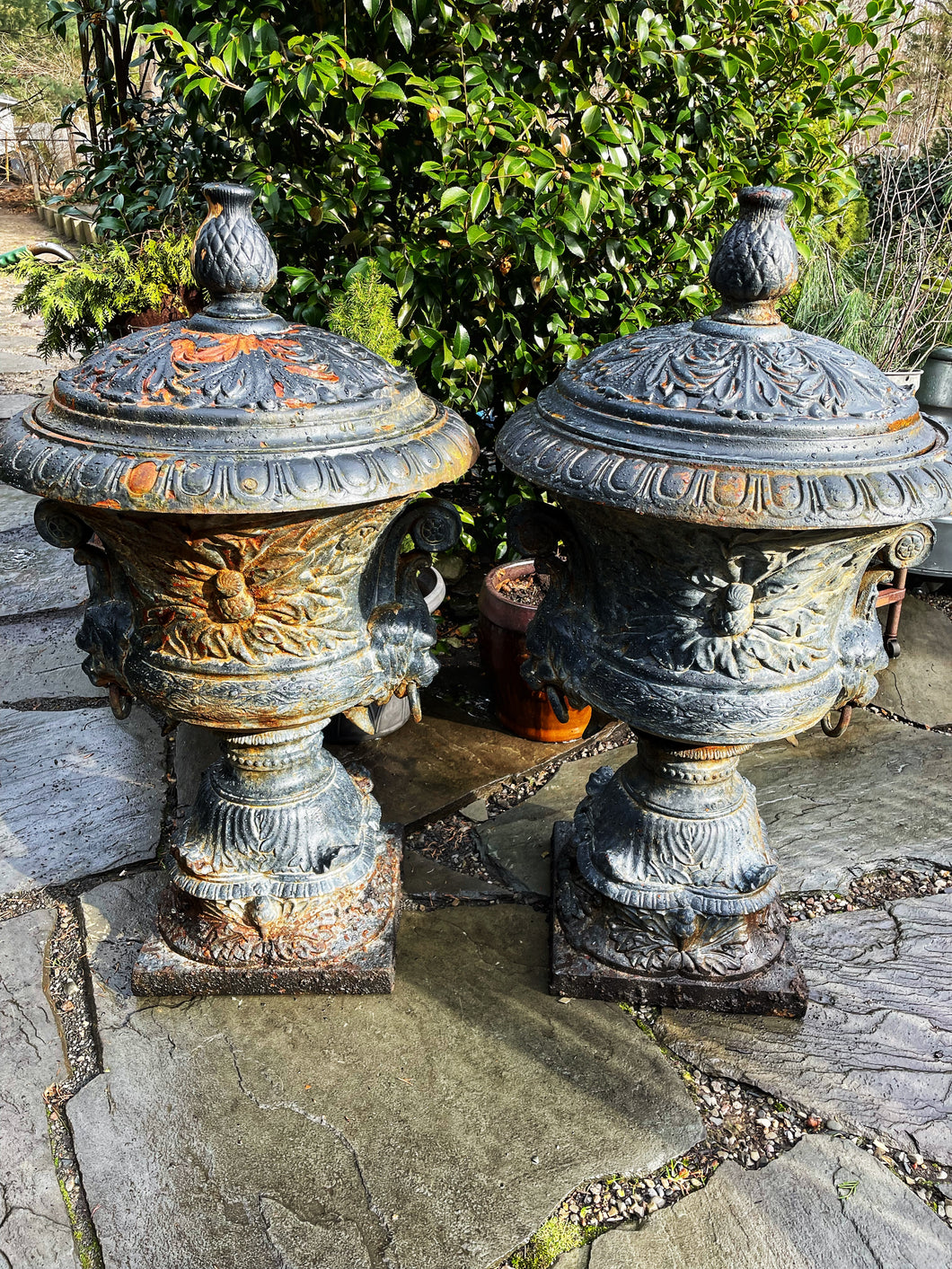 Antique Cast Iron Urns